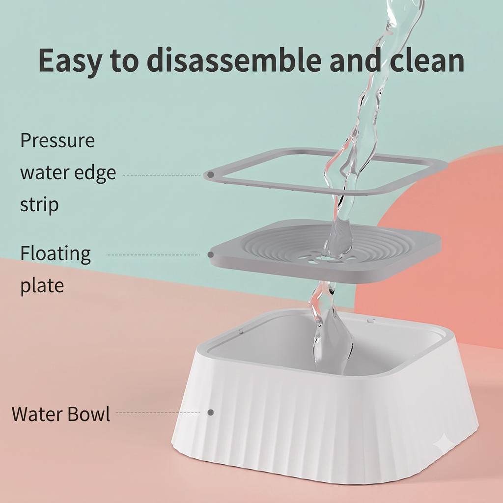 DryMuzzle — Floating Disk Pet Water Bowl