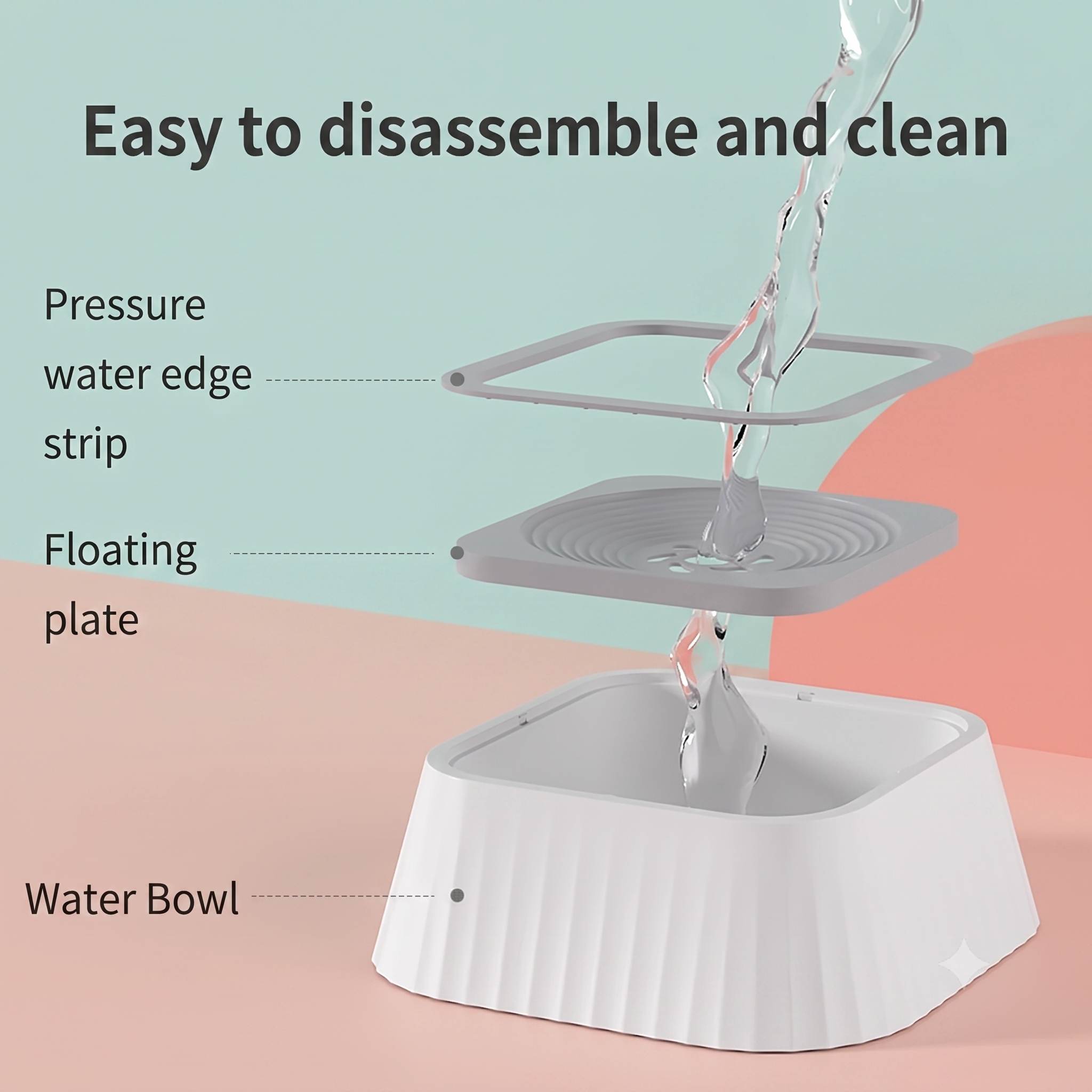 DryMuzzle — Floating Disk Pet Water Bowl